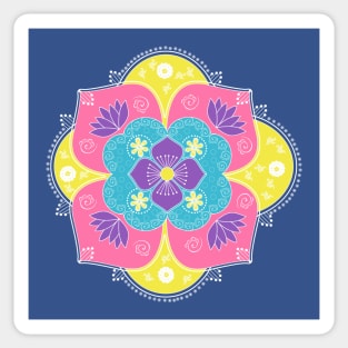 Bright Pastel Lotus Rangoli Sticker